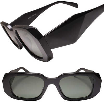 Matte Black Rectangle Sunglasses Men & Women Timeless Style & UV Protection