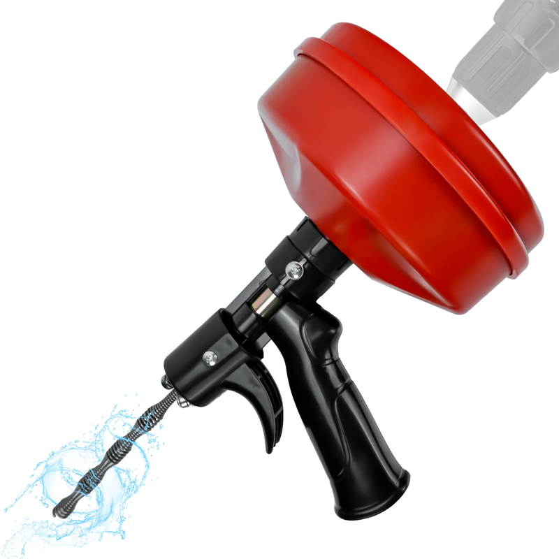 33FT Drain Auger Clog Remover Flexible Plumbing Snake Use Manually or Powered fo