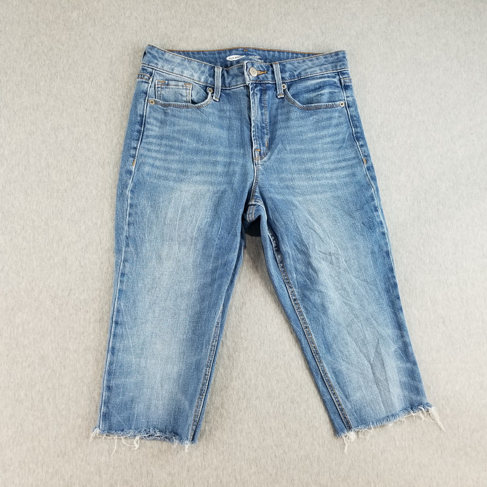 Old Navy Jean Capri's Womens Sz 4 VTG Power Straight High Rise Med Wash Normcore