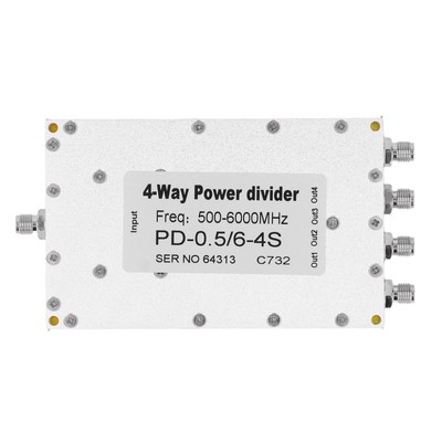 4 Way SMA Power Divider 500 To 6000MHz High Gain SMA Microstrip Power Splitter
