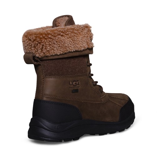 Pre-owned Ugg Adirondack Iii Tipped Dark Earth Leather Women's Boots Size Us 9/uk 7 In Brown