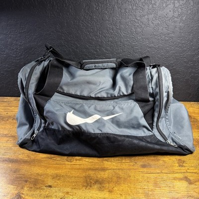 Nike Team Training Grey Black Polyester Duffel Bag Mens Womens Medium