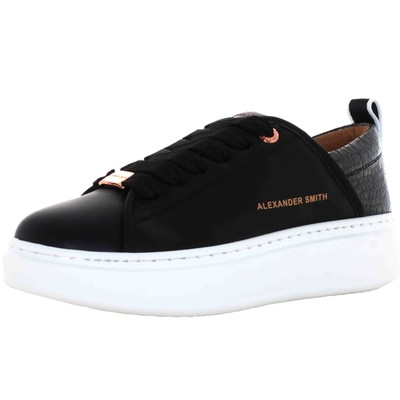 Pre-owned Alexander Smith A24us Women's Low Sneakers Eww 6730 Blk Eco Wembley Woman In Black