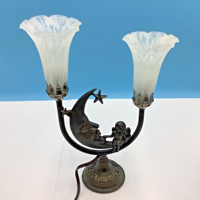 River of Goods 15  tiffany Style lily moon star angel girl accent lamp
