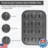 Audingull Mini Muffin Pan, Premium Small Cupcake Pans, Carbon Steel 12-Cup Muffin Tin, Versatile Non-Stick Bakeware