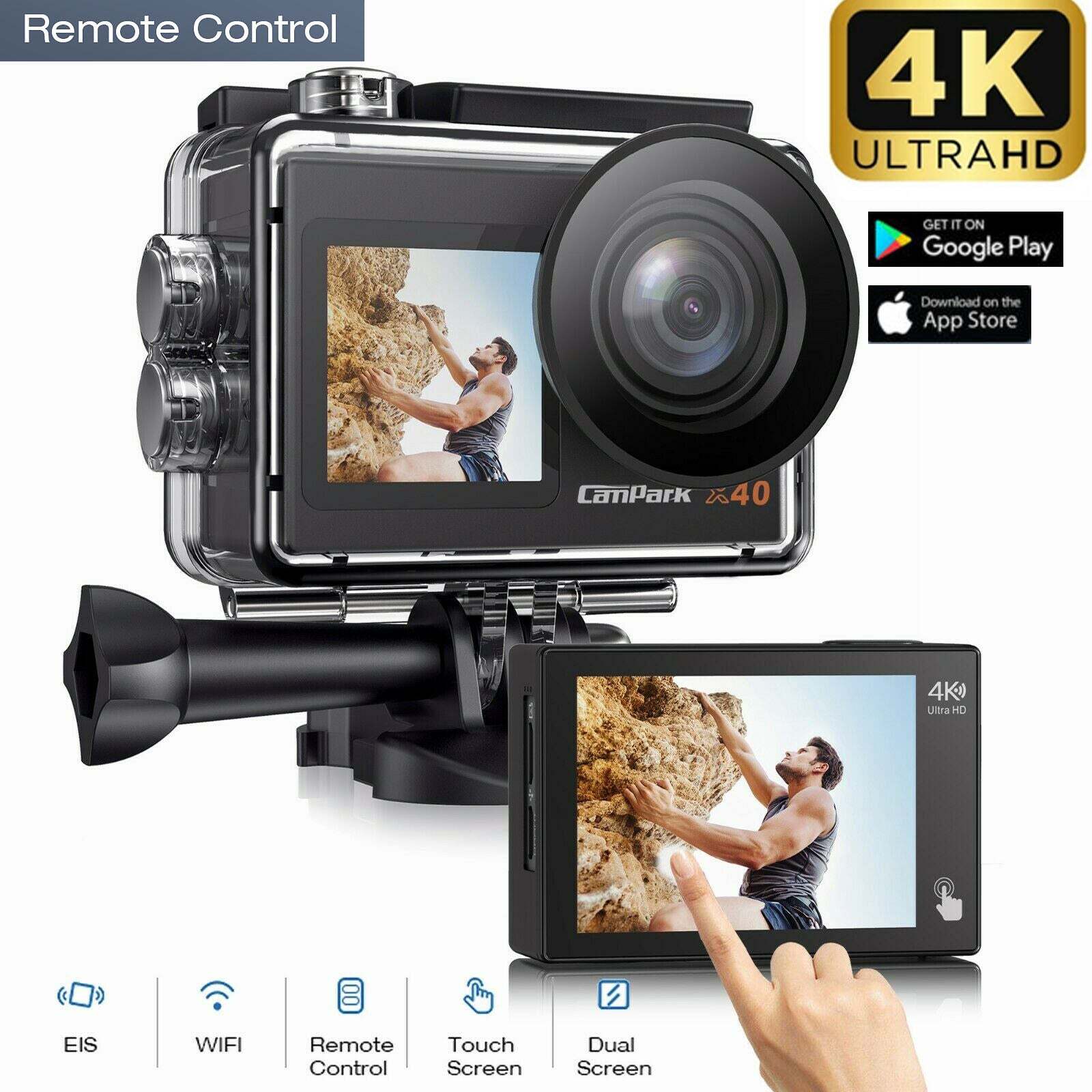 4K WiFi Action Camera Touch Screen Sport Diving Camera Waterproof Video Recorder