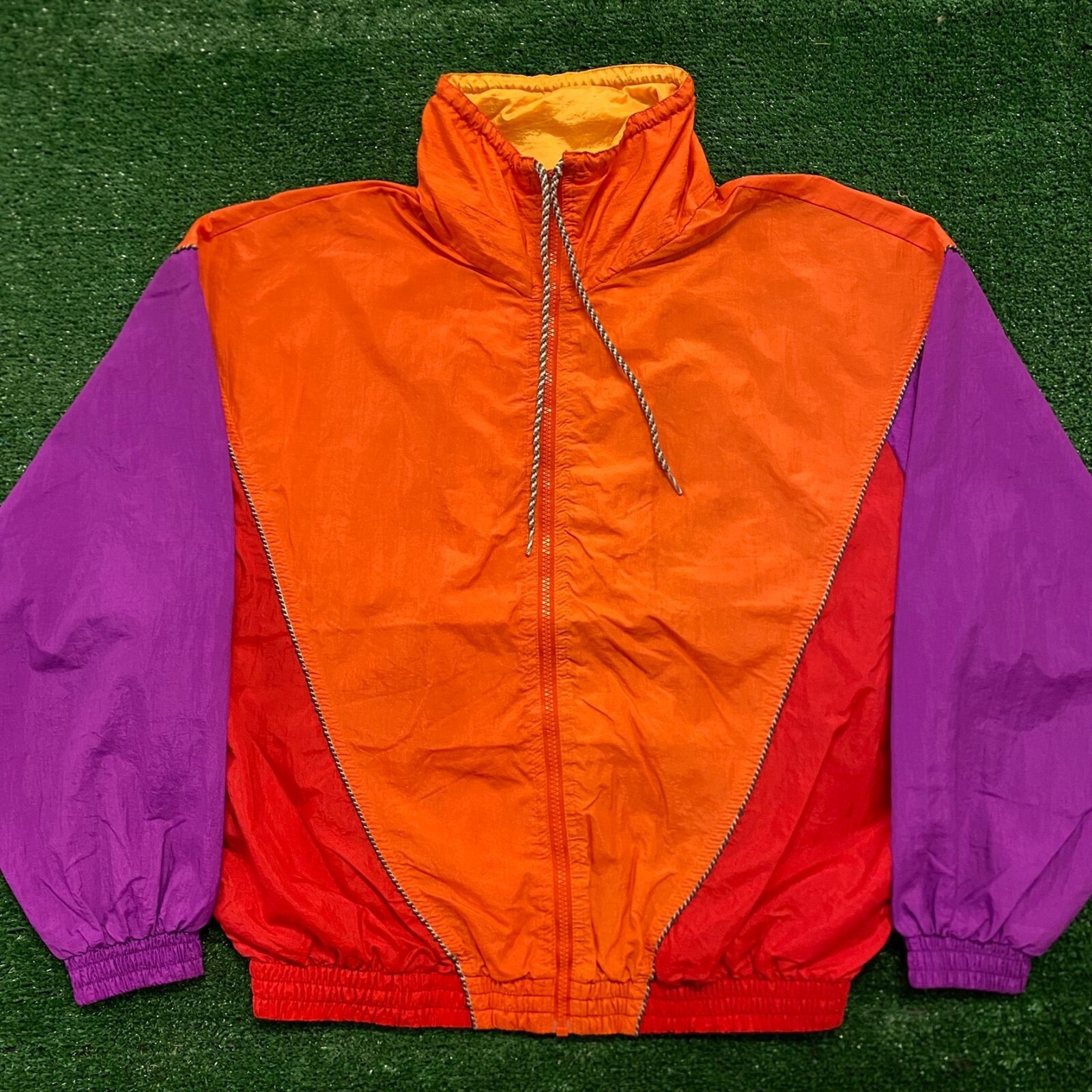 Vintage 1990s Speedo Colorful Color Block Nylon Zip Vintage 1990s Speedo Colorful Color Block Nylon Zip