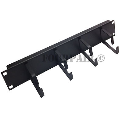 2U Steel 19'' Network Rack Mount Cable Management Manager Panel w/4 Fixed D-Rings