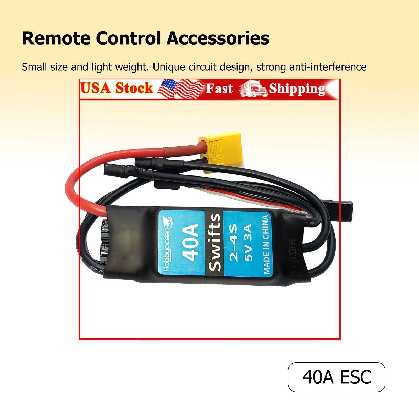 40A 50A 80A Brushed ESC 3.5mm Banana Plug Replacement for FMS E-flite Jet Plane