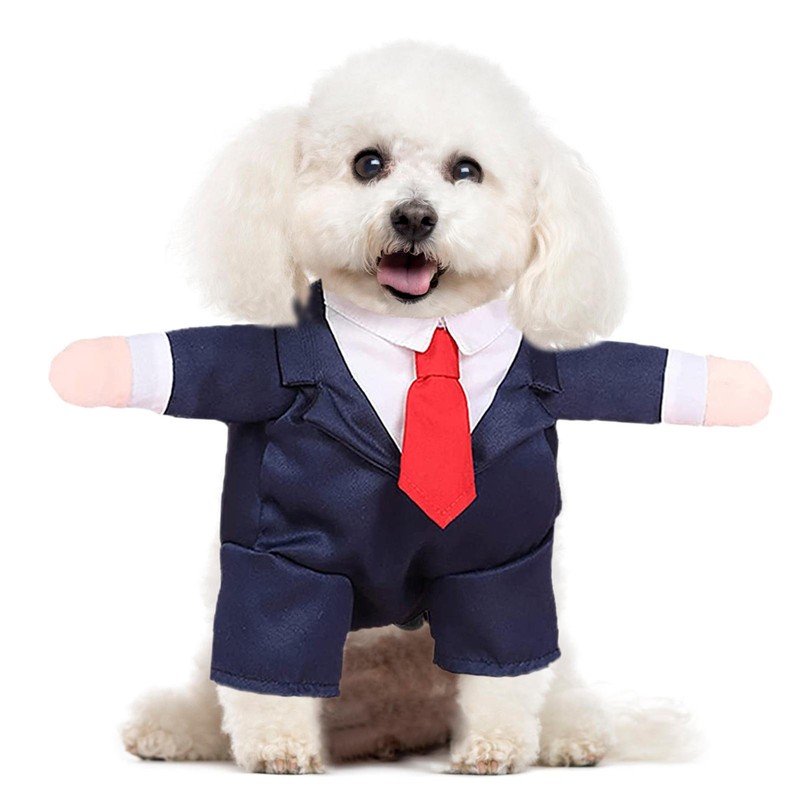 Dog Tuxedo Suit Including Red Bow Tie Shirt Dog Wedding Party Clothes breathable