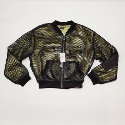 TENZ CVLT Women Black Mesh Bomber Jacket Size Medium - X.CVLT