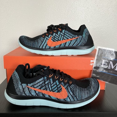 Nike Free 4.0 Flyknit Mens Size 8.5 Black Orange Hyper Jade Nike Free 4.0 Flyknit Mens Size 8.5 Black Orange Hyper Jade