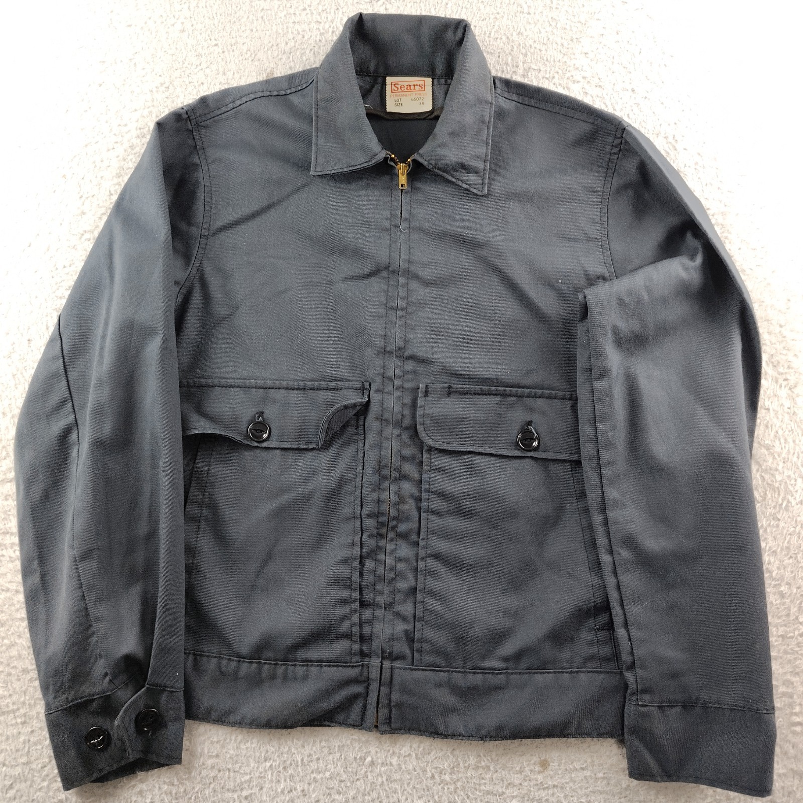 VTG 60s Sears Work Jacket Size 34 Permanent Press | eBay