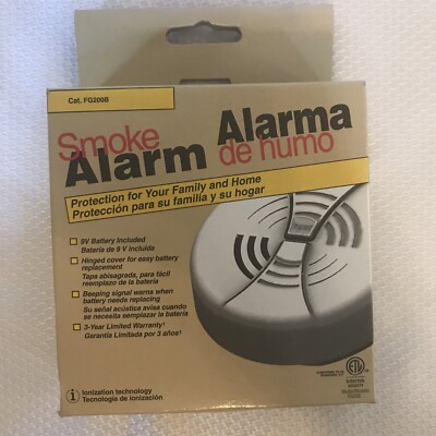 BRK Family Gard Smoke Alarm FG200B Ionization Includes 9V Battery
