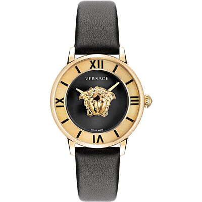 Pre-owned Versace Black Womens Analogue Watch La Medusa Ve2r00122