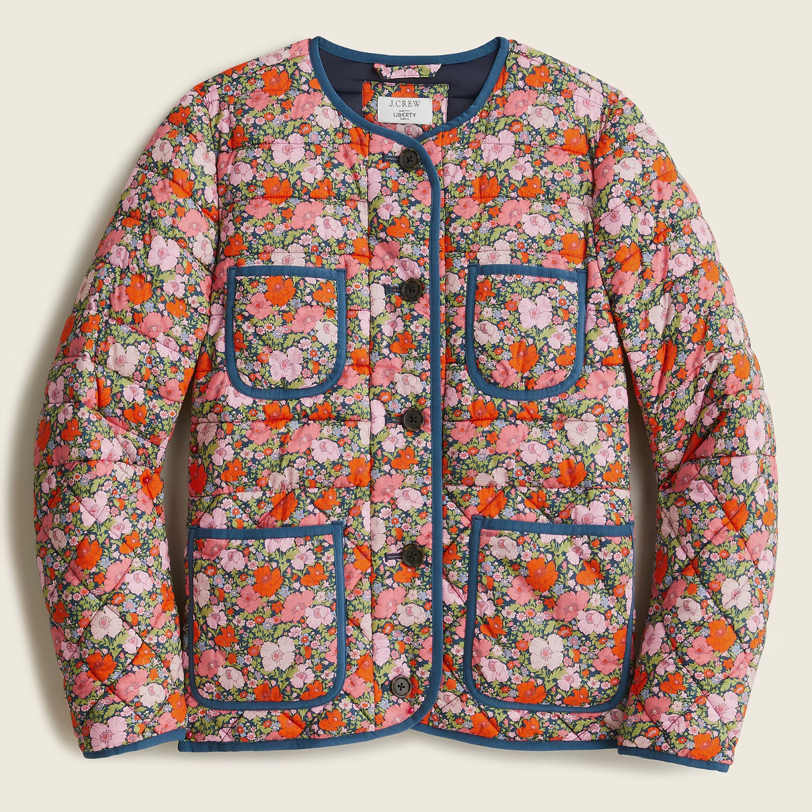 J. CREW-WOMEN QUILTED ORGANIC COTTON JACKET W/ PRIMALOFT® IN