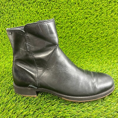 Ecco Womens Size 9-9.5 Black Classic Outdoor Leather Zip Up Ankle Boots Shoes
