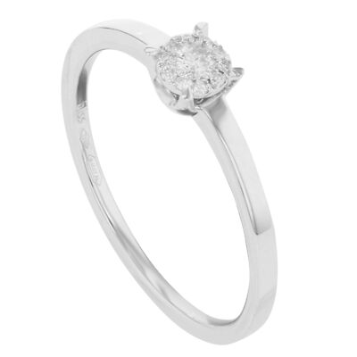 Bliss By Damiani 0.10Cttw Diamond Engagement Ladies Ring 18K White Gold Size 7