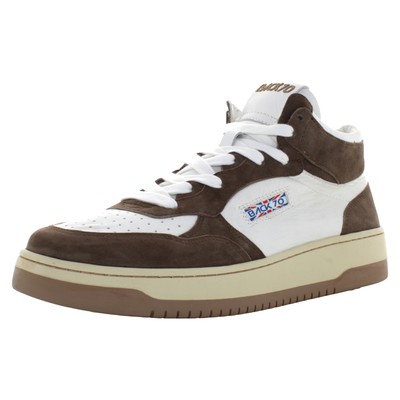 Pre-owned Back 70 A22us Men's High Sneakers  V10l-5-c-v1 108002-000164 In Bianco / Marrone