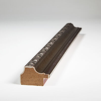 ArtToFrames 1.25 Inch Silver with Beads Wood Picture Poster Frame -D10051