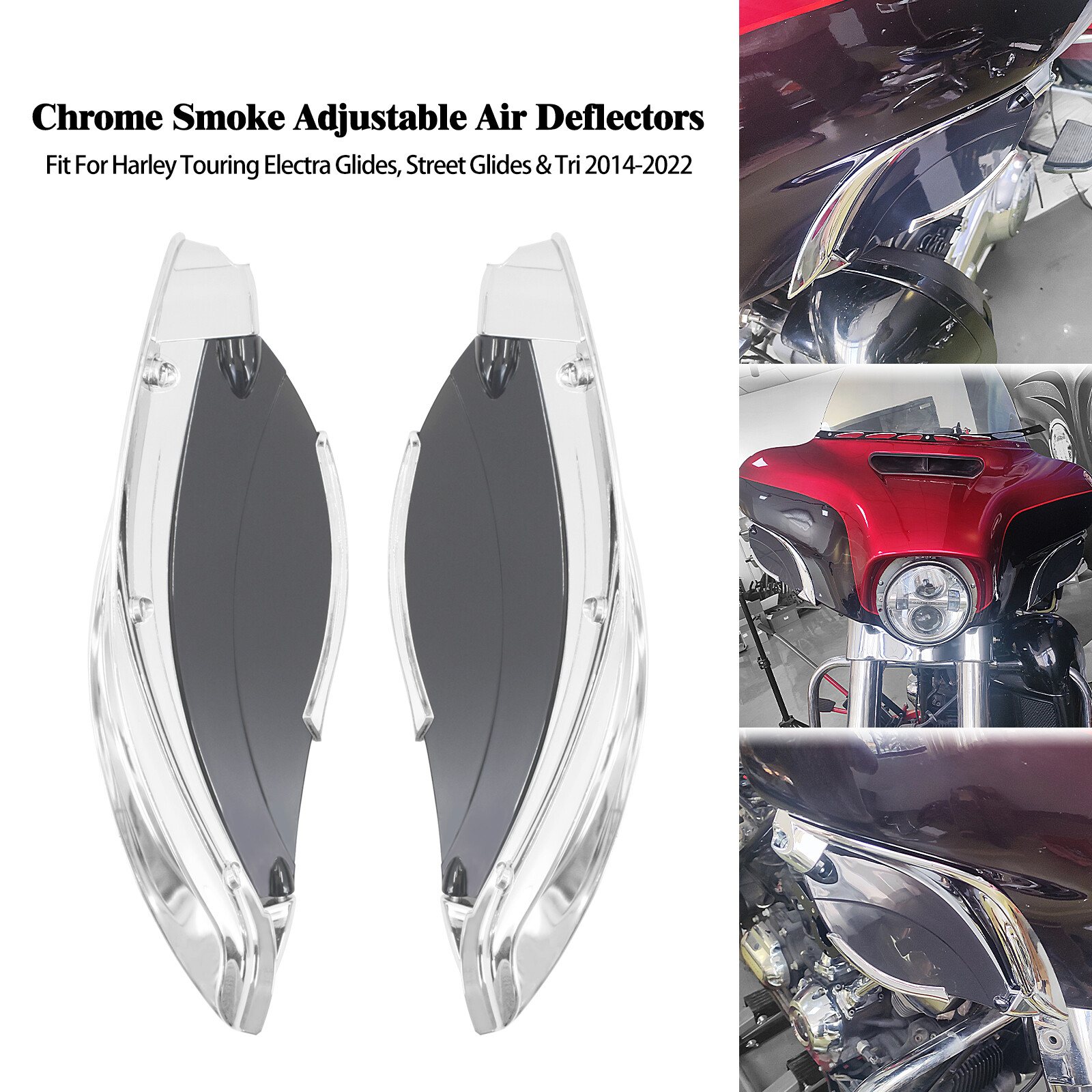 AQIMY Déflecteur D'air Central Noir Compatible Avec Harley Davidson Touring Street Electra Glide Road King 2009-2016