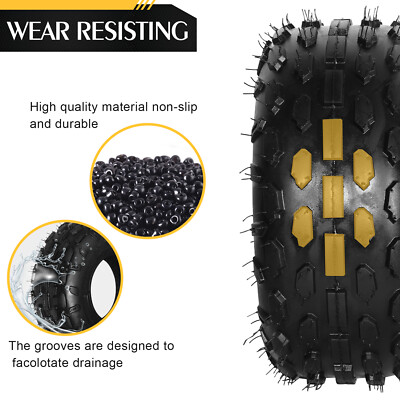 2pcs 145/70-6 ATV Go Kart Tires 4 Ply Rated Black Rubber Max Load: 156Lbs