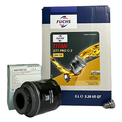 VW Caddy Service Kit 1.2 TSI MK3 2C Fuchs Titan Pro C-3 5W30 Filter Sump Plug 5L