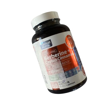 Clinical Grade Berberine Supplement 1500mg Ceylon Cinnamon 60 Caps 03/26