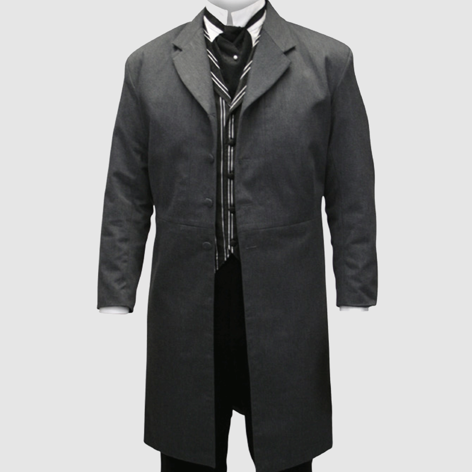 Pre-owned 100% Men's Tall, Dark And Mysterious, Our Charcoal Callahan Frock Coat In Gray