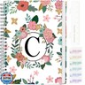 YeeCASE Hardcover Spiral Notebook Journal 5.7” x 8”, 120 Pages Journals for Women Men, A5 College Ruled Notebooks, Cute Floral Letter Spiral Journal for Writing, Work, Business, School (C, A5)