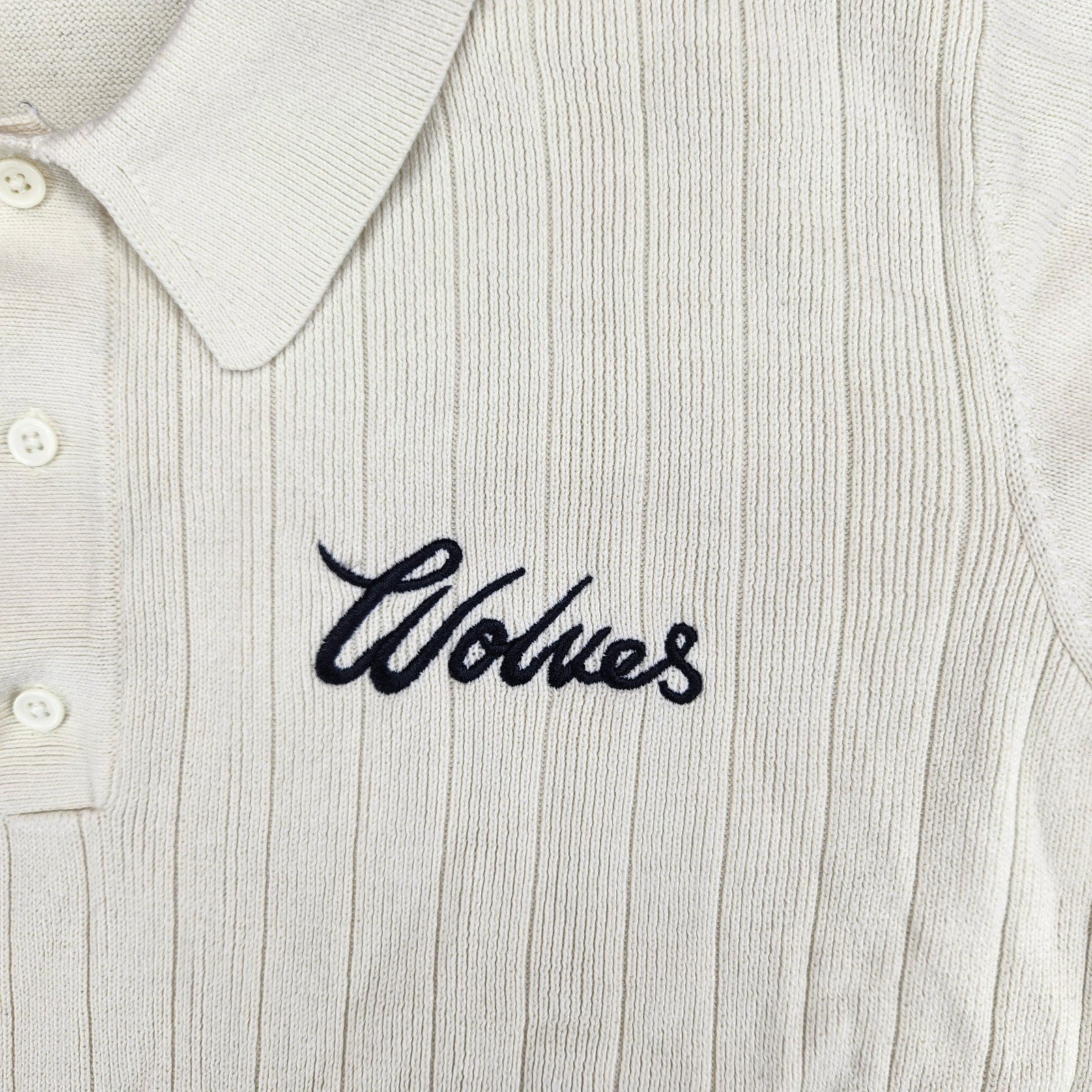 Darc Sport "Tale Of Two Wolves" Short Sleeve Polo Shirt Mens L Cream 603 Of 1000