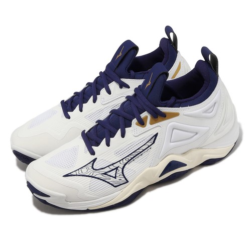 

Mizuno Wave Momentum 3 Белый Темно-синий Черный Мужская волейбольная спортивная обувь V1GA2312-43, Wave Momentum 3