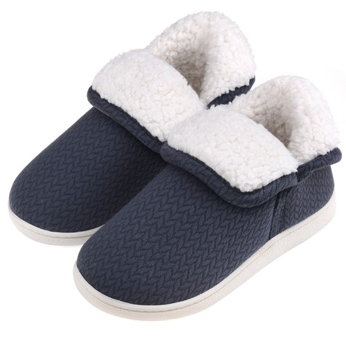 Womens Comfort Memory Foam Bootie Slippers Ankle High Warm Plush House Shoes