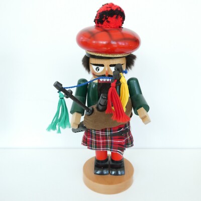 Steinbach Handmade Scottish Bagpipe Player Nutcracker 1054 12 inch Germany VTG