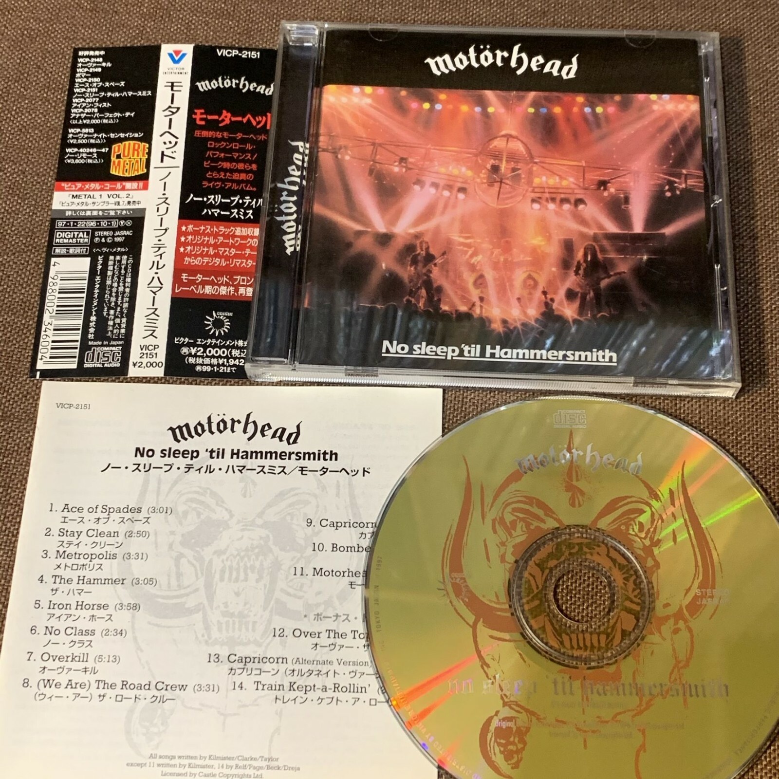 MOTORHEAD No Sleep 'Til Hammersmith JAPAN CD VICP-2151 OBI