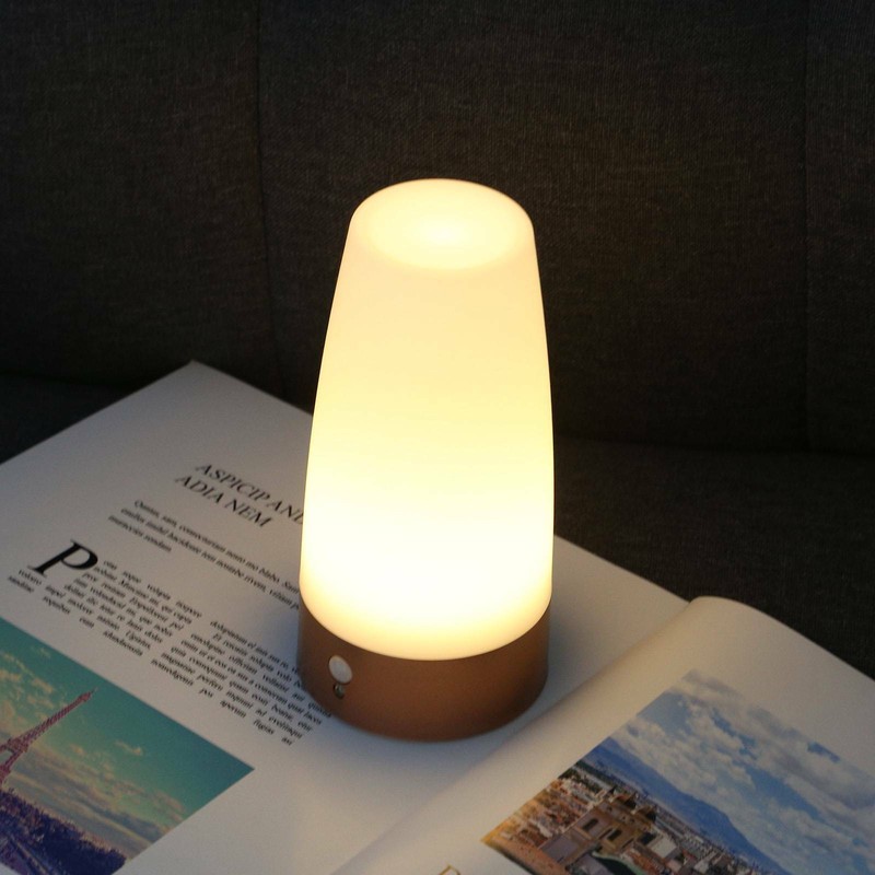 LED Tischleuchte Nachtlicht Kabellos Lampe mit PIR Bewegungsmelder