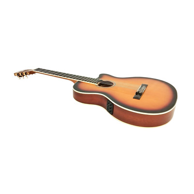 Caraya C551BCEQBS Thin-Body Classical Guitar w/Truss Rod, EQ+ Free Bag