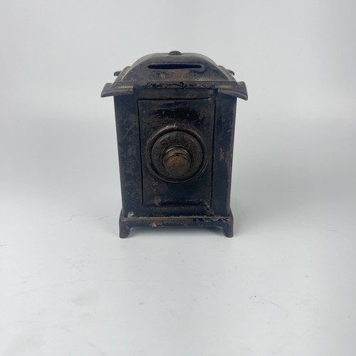 Vintage 1916 Tin Metal Safe Kids Toy Piggy Bank