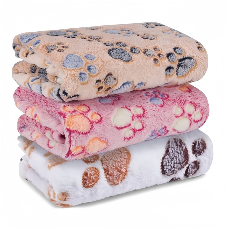1 Pack 3 Blankets Super Soft Fluffy Premium Fleece Pet Blanket...