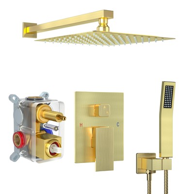 Fatspas Shower Faucet Set, Shower System with 10 Inch Rain Sho...