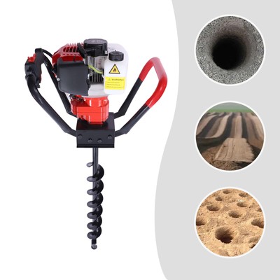 1.7HP 43CC 2 Stroke Gas Post Hole Digger Earth Auger Drill with Bits 8/10/12cm