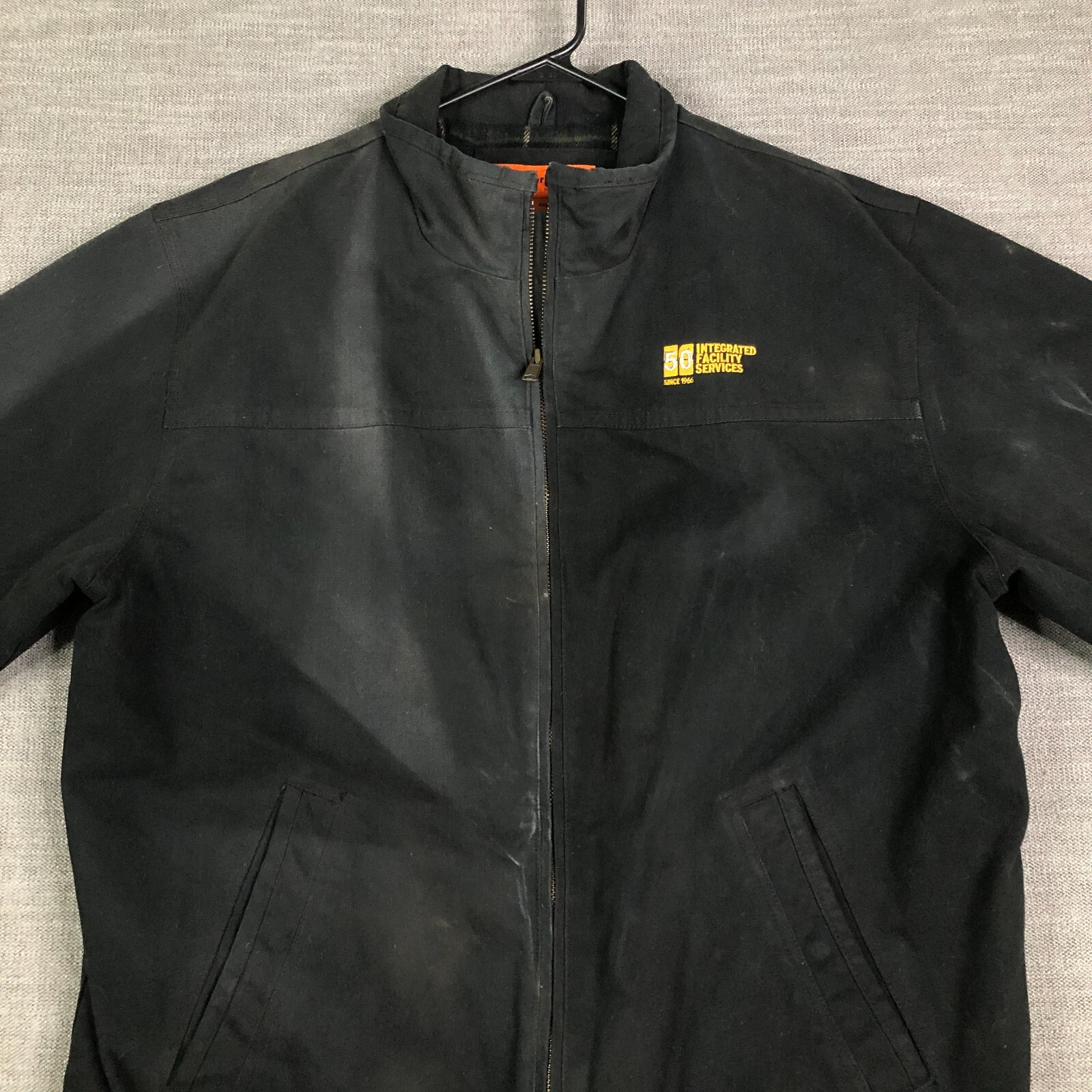 Corner Stone Jacket Mens 2XL Black Canvas Flannel Lined Corner Stone Jacket Mens 2XL Black Canvas Flannel Lined