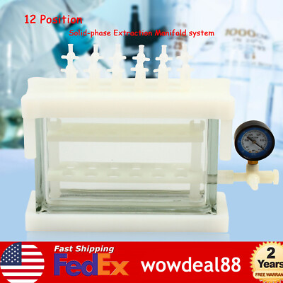 12 Position solid phase extraction vacuum SPE manifold e For Lab areas USA