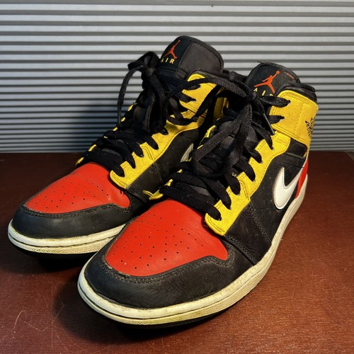 シューズ(男性用) Nike Air Jordan 1 Mid \"Team Orange Black Nike Air Jordan 1 AJ1 Mid SE Team Orange Black Men's Shoes