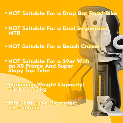 CyclingDeal Bike Bicycle Front Mounted Baby Seat Toddler Carrier with Handrail