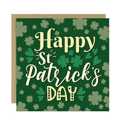 St Patricks Day Card Irish Day Cards with Shamrocks Happy St Patricks Day Card
