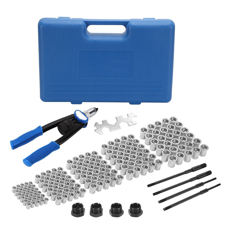 150X Profi Nietmutternzange Set Nietmaschine Gewinde Nuss Nieten M3-M12 Werkzeug
