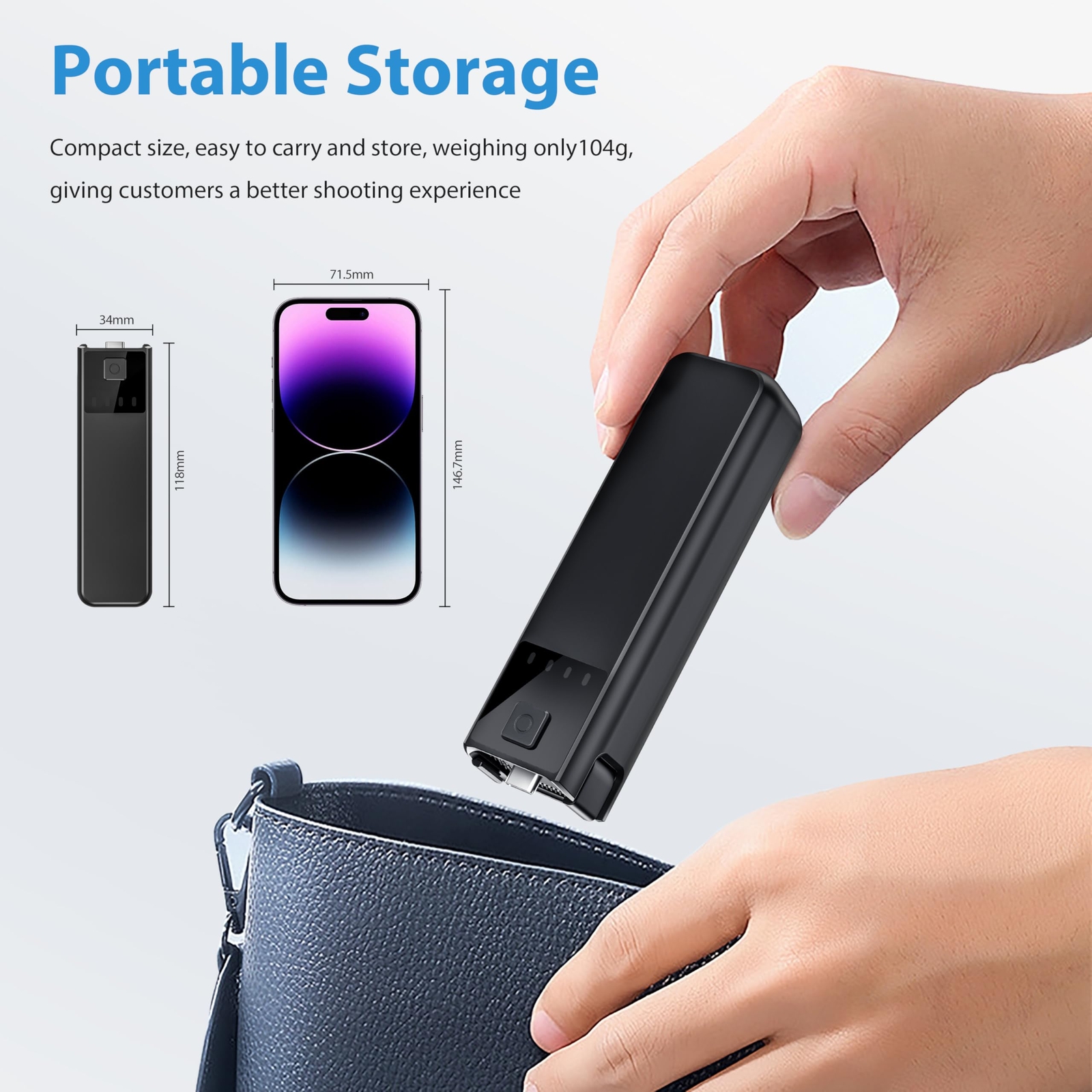 4000mAh Power Bank for DJI OSMO Pocket 3 Extension Rod Fast Charge Battery Grip