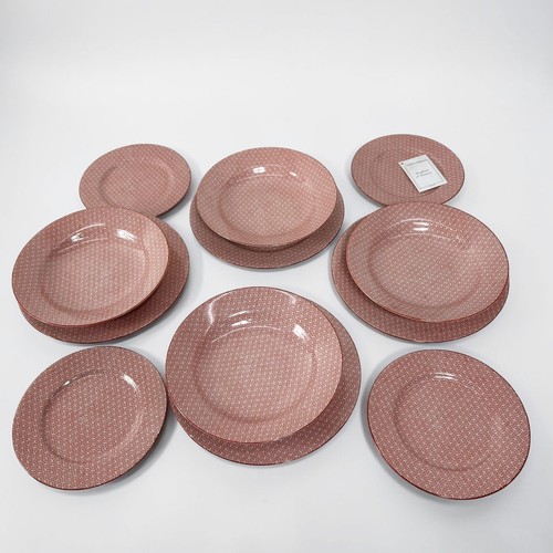 Set servizio di piatti in porcellana Giapponese vintage Sayagata Rosso Labirinto