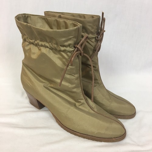 Vintage Golo Snow Boots Booties 7N Gold Tan Fleece Lined Uppers Vibram Soles